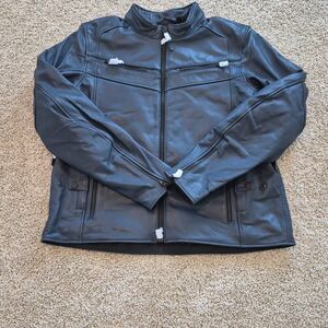 NWT Harley Davidson MEN'S XL TRIPLE VENT SYSTEM 2.0 LEATHER JACKET OMBRE BLUE